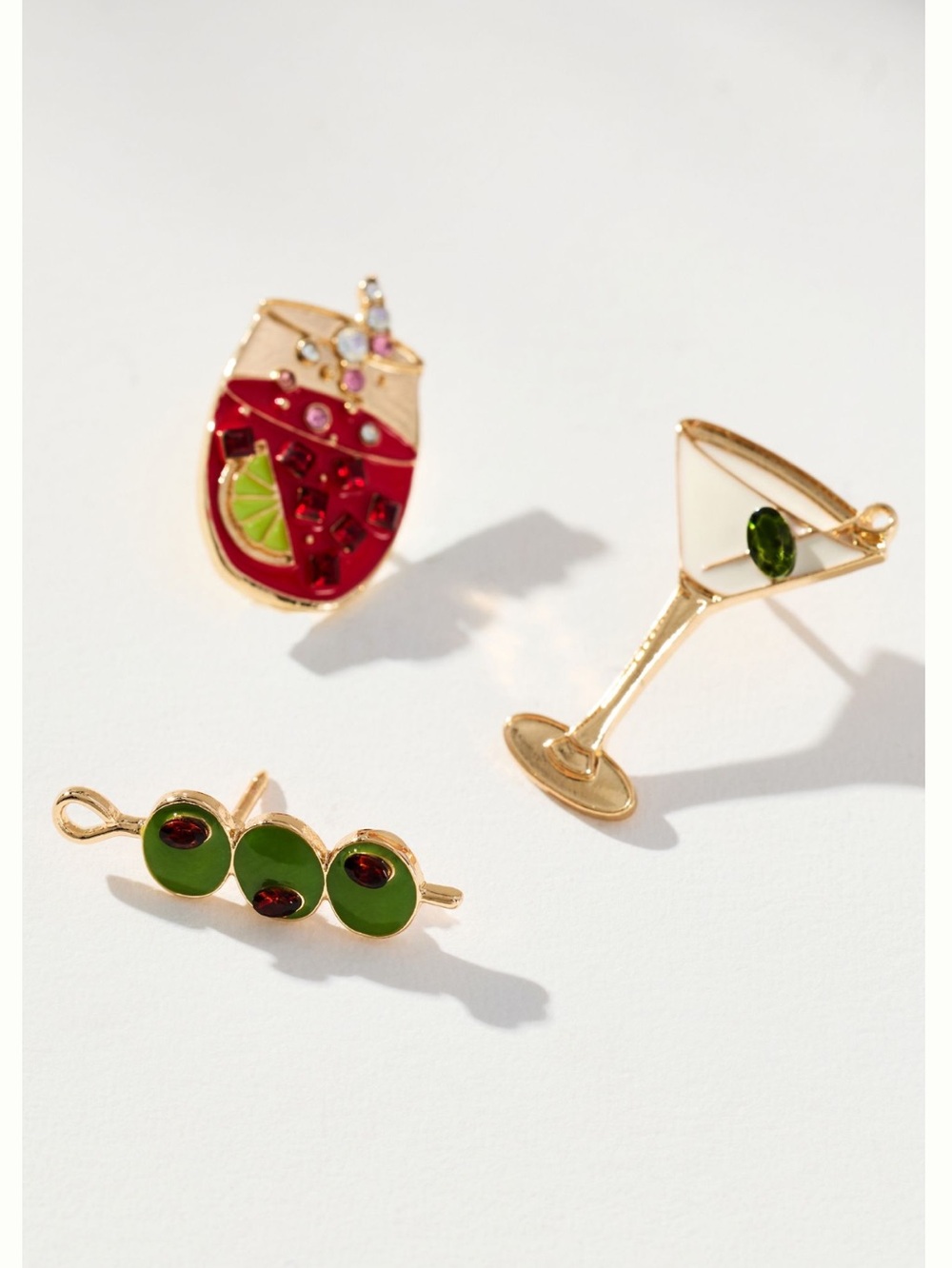 Anthropologie Brooches Sweet Treat New Cocktail Lime Martini Olives Set of 3